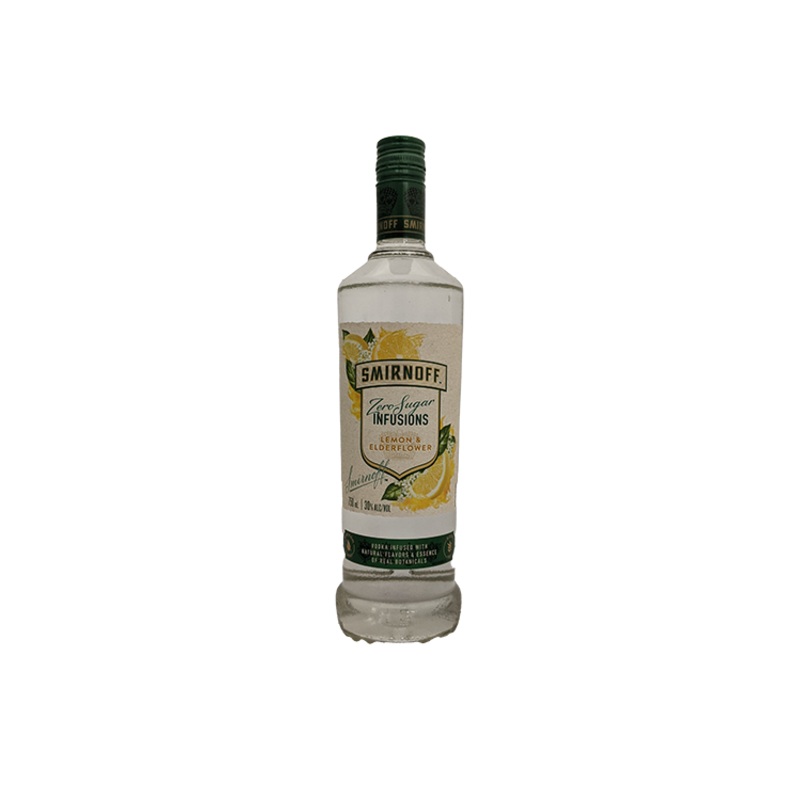 Smirnoff 0 Sugar Lemon & Elderflower Vodka 750ML