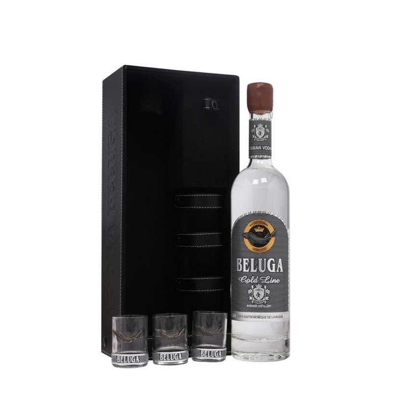 Beluga Vodka Gastronomique 750mL & 3x Glass