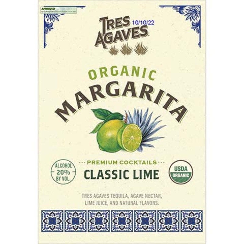 Tres Agaves Organic Margarita (Classic Lime) 750ML BTL