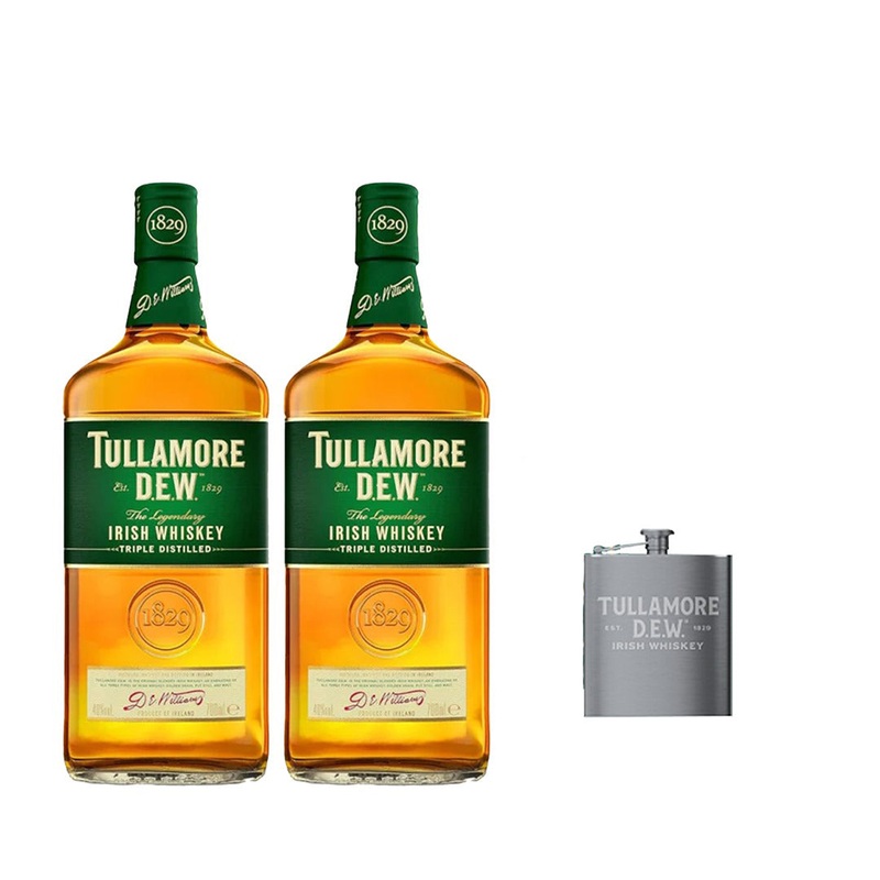 Buy 2x Tullamore D.E.W Original Irish Whiskey 700ml with FREE 1x Tullamore Flask