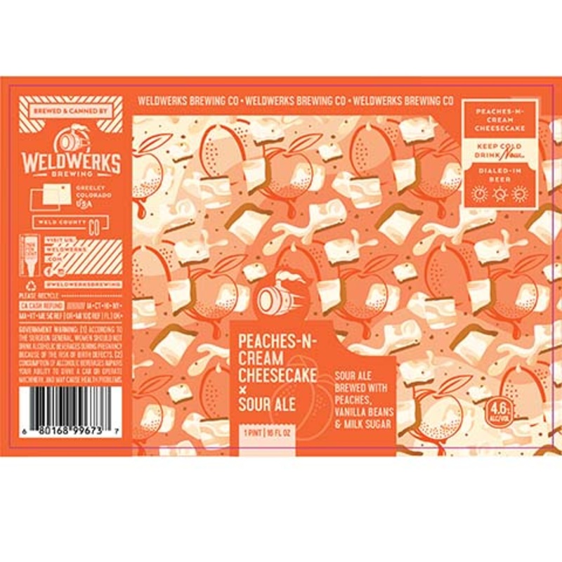 Weldwerks Peaches-N-Cream Cheesecake Sour Ale 16OZ SINGLE CAN