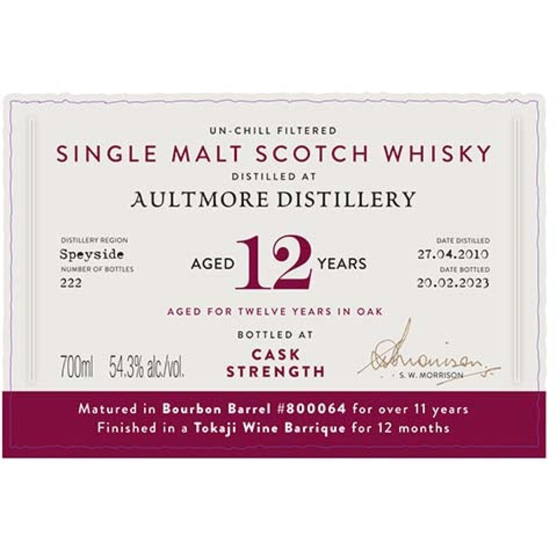 A.D. Rattray Aultmore Aged 12 Years Single Malt Scotch Whisky 700ML BTL