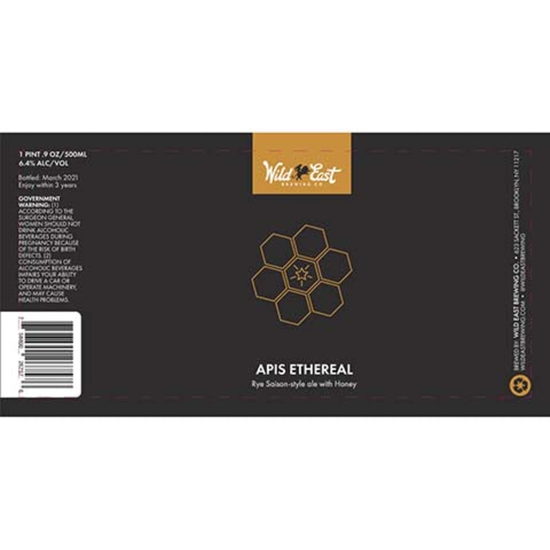 Wild East Apis Ethereal Rye Saison Ale 500ML BTL