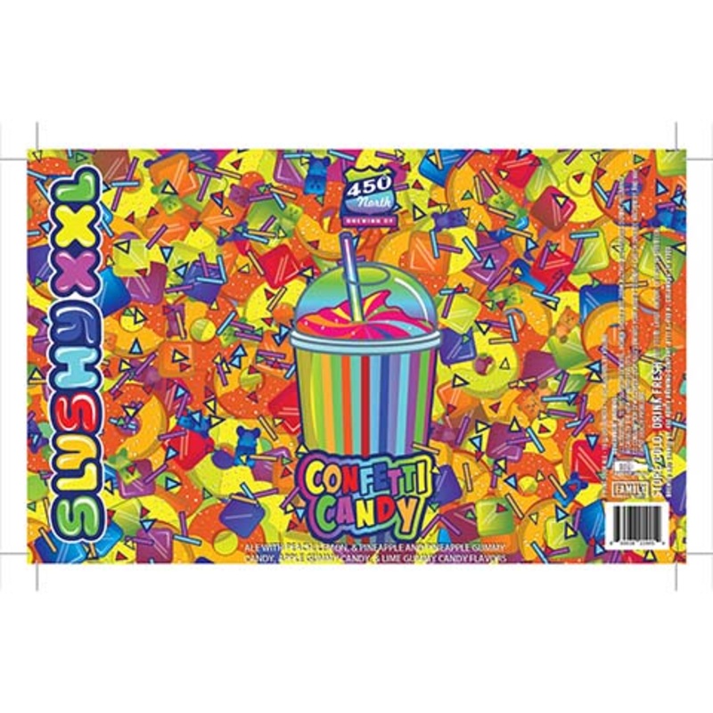 450 North Slushy XXL Confetti Candy Sour 16OZ SINGLE CAN