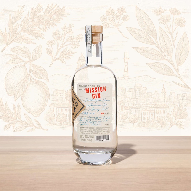 Brucato Mission Gin  California Grape-Based American Gin 750ml