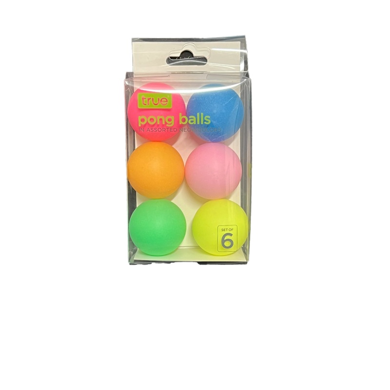 True Neon Ping Pong Balls 6 Pack