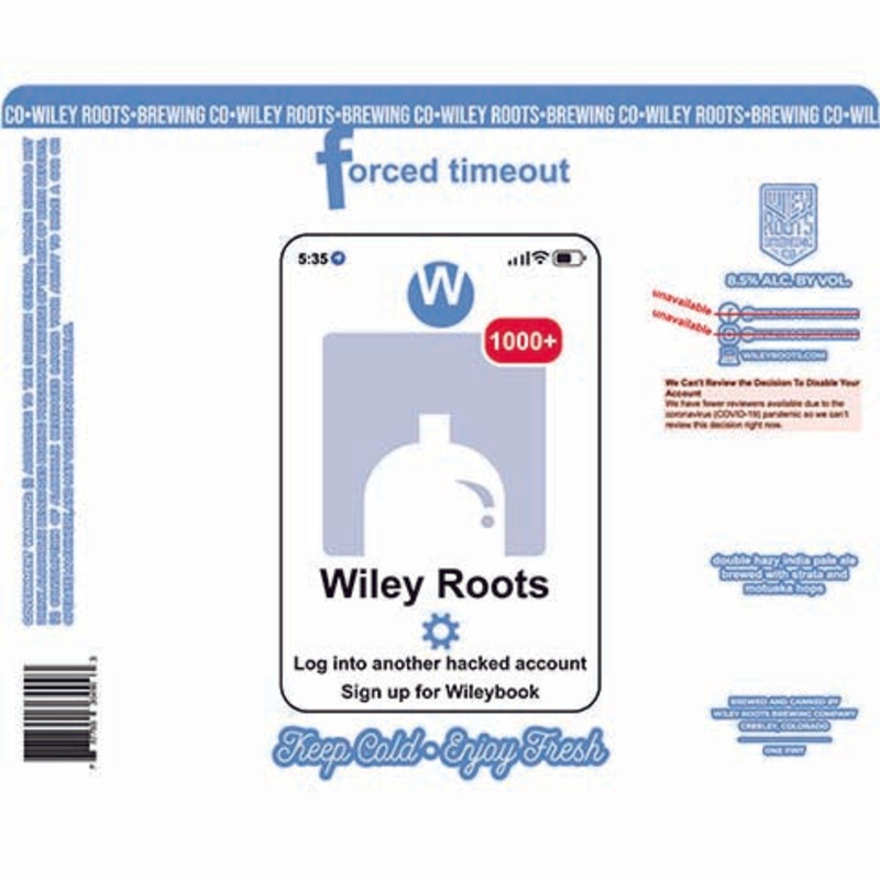 Wiley Roots Forced Timeout Double Hazy IPA 16OZ SINGLE CAN