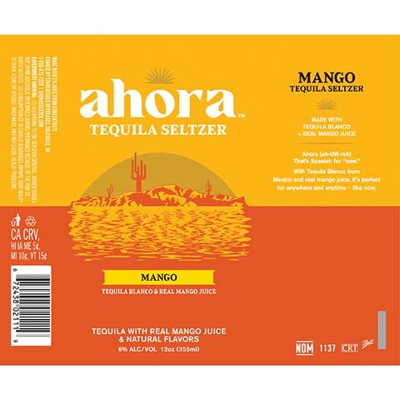 Ahora Mango Tequila Seltzer 12OZ SINGLE CAN