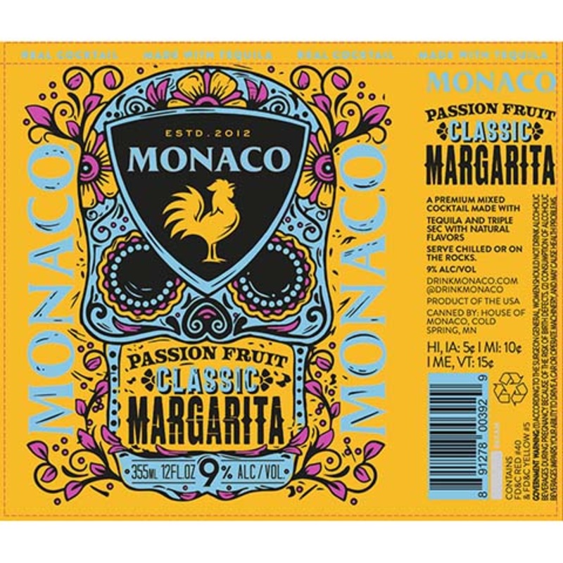 Monaco Passion Fruit Classic Margarita 12OZ SINGLE CAN