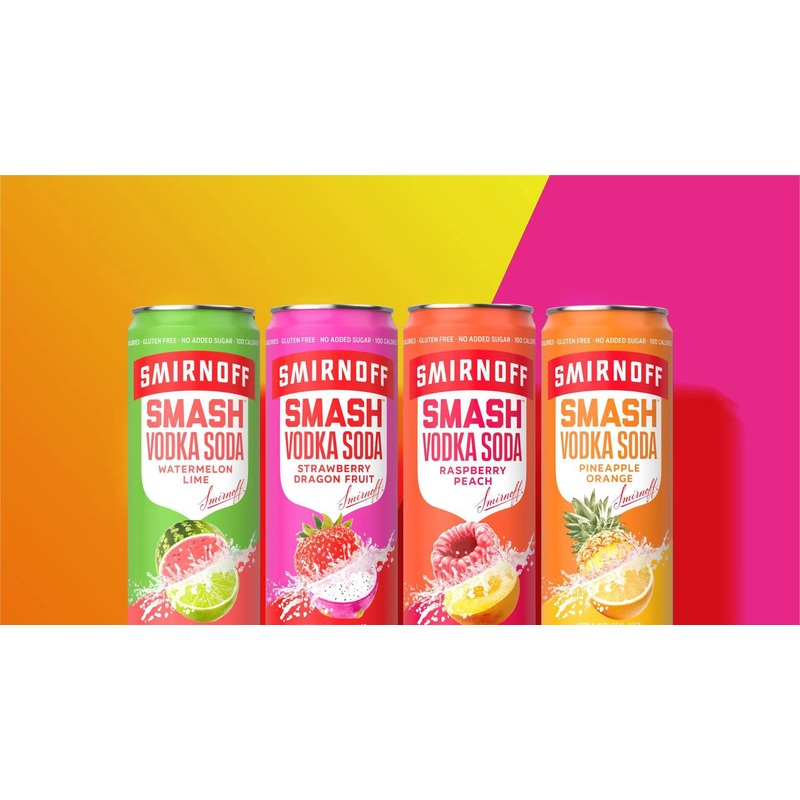 Cocktail Smirnoff Vodka Soda 8pk Smash