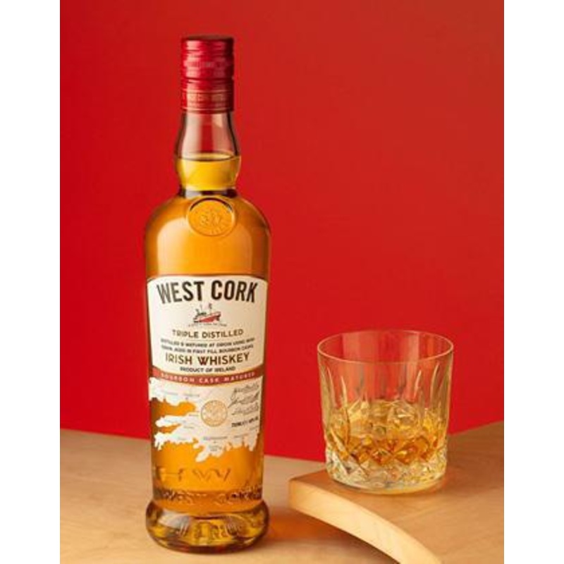 Whiskey Irish West Cork Triple Distilled Bourbon Cask