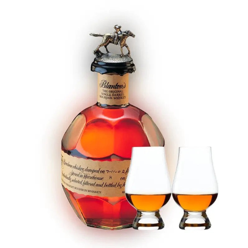 Blanton’s Single Barrel Bourbon Whiskey & Glencairn Set Bundle