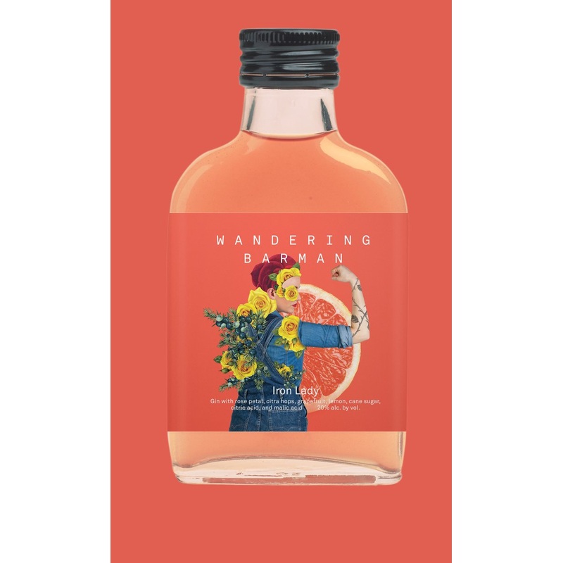 Wandering Barman Iron Lady- Rose & Hops Gin Sling 100ml 4 Pack