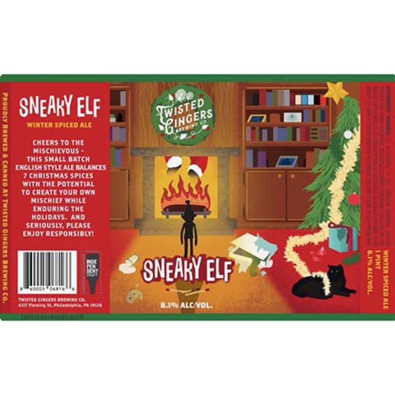 Twisted Gingers Sneaky Elf Winter Spiced Ale 16OZ SINGLE CAN