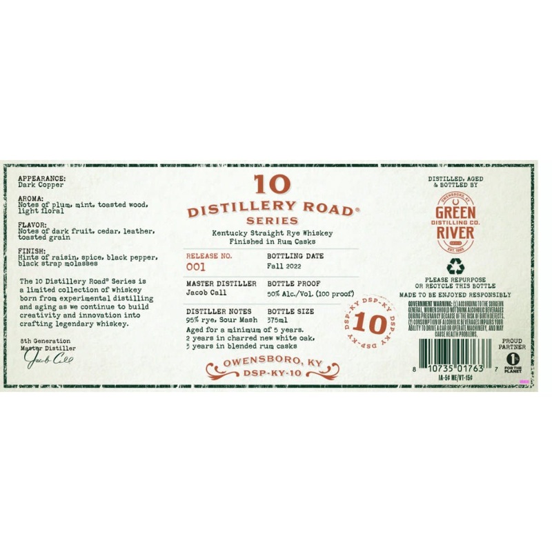 10 Distillery Road Series Straight Rye Finished in Rum Casks