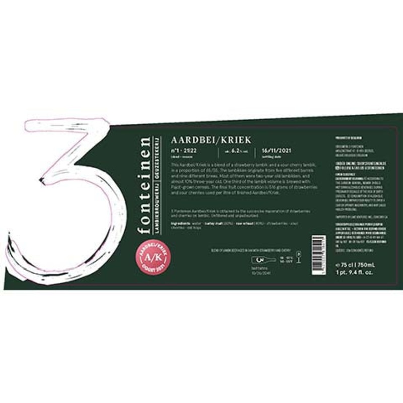 3 Fonteinen Aardbei/Kriek 750ML BTL