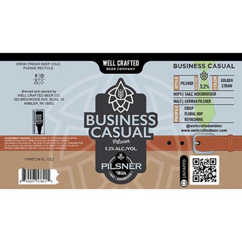 Well Crafted Business Casual Pilsner 16OZ SINGLE CAN