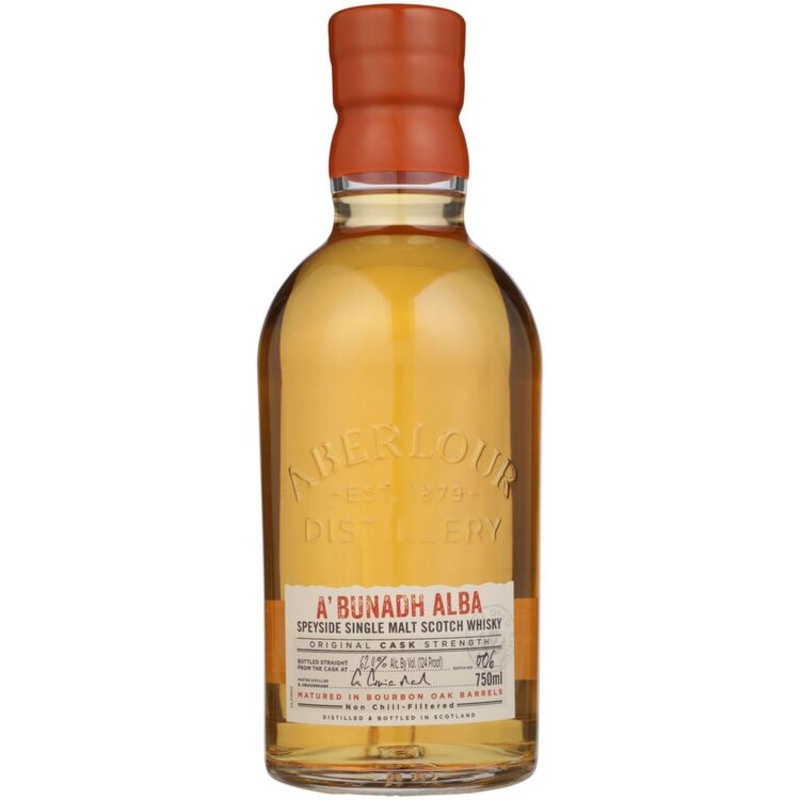 ABERLOUR SINGLE MALT SCOTCH A’BUNADH ALBA ORIGINAL CASK STRENGTH 124 750ML 750ML