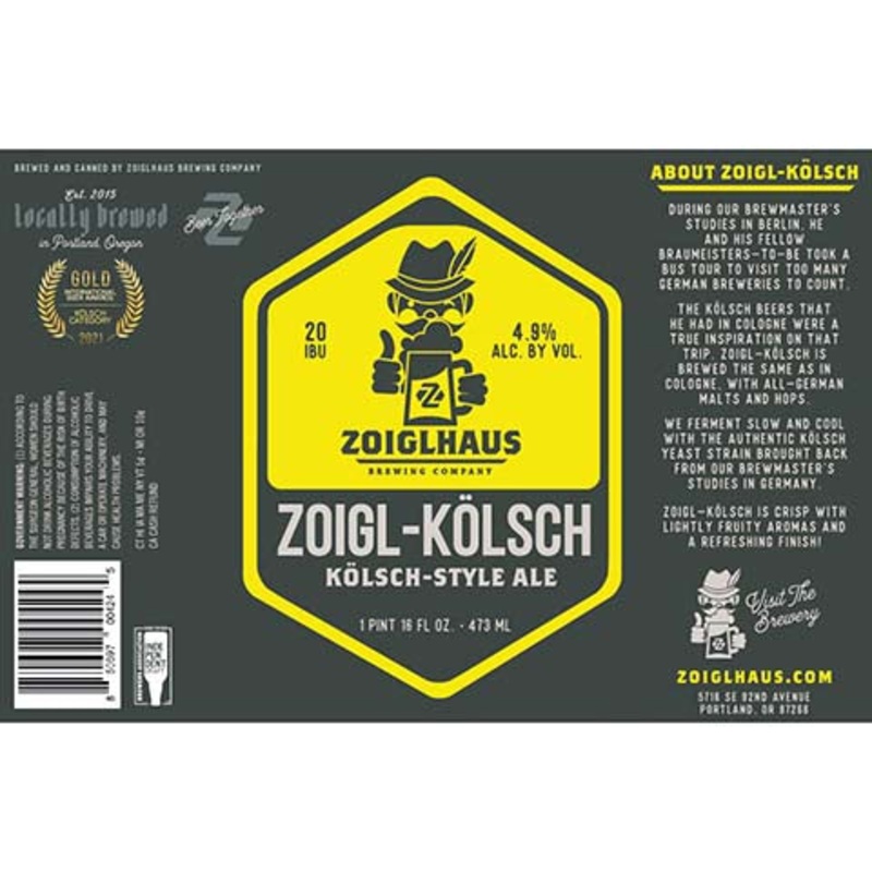 Zoiglhaus Zoigl-Kolsch Ale 16OZ SINGLE CAN