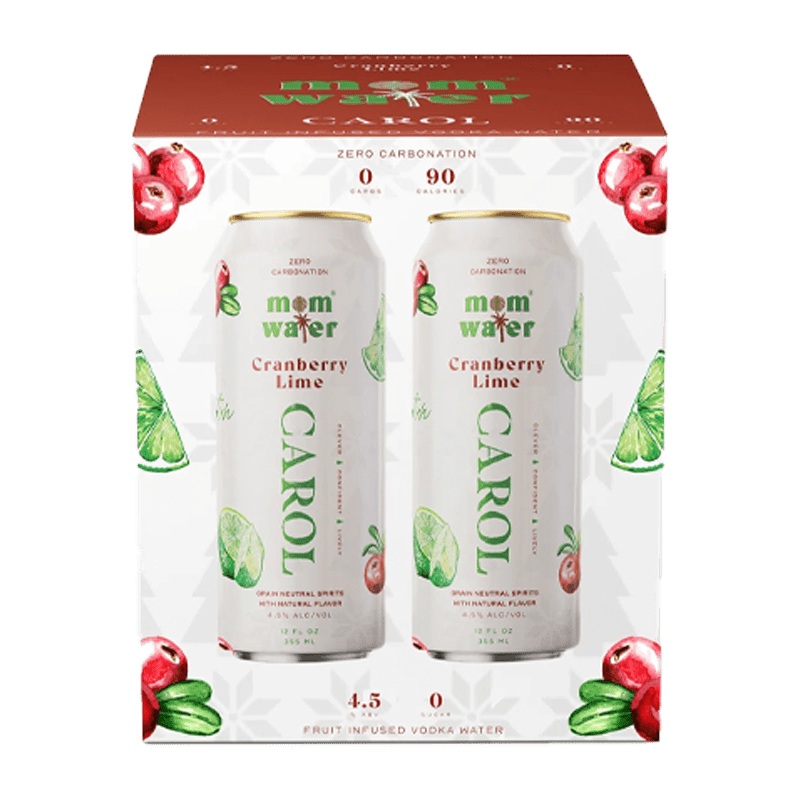 Mom Water Carol – Cranberry Lime Cocktail 12.oz 4 Pack