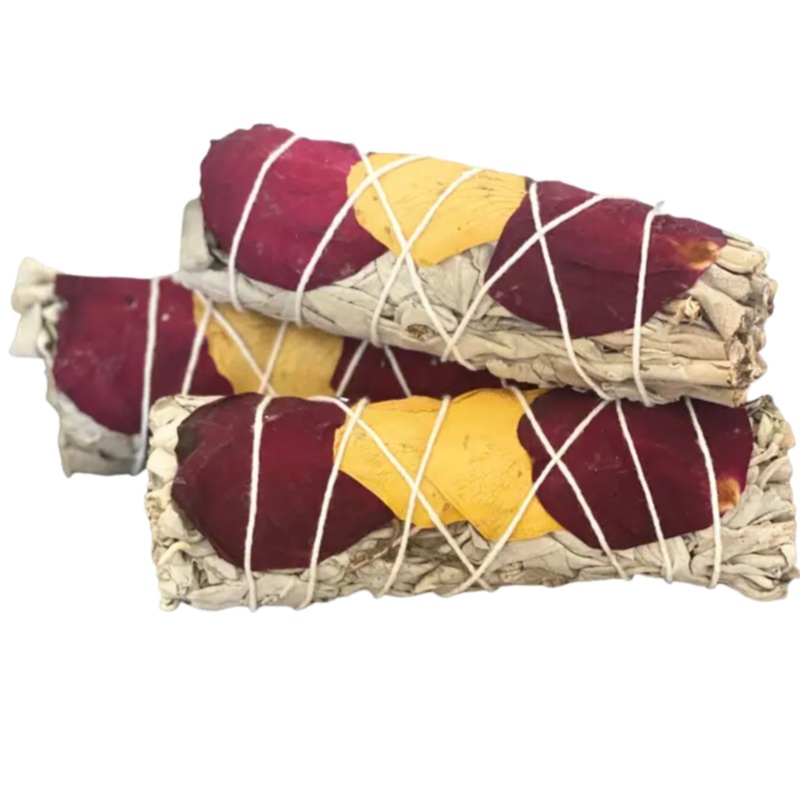 Picki Nicki: White Sage Stick with Rose Petals