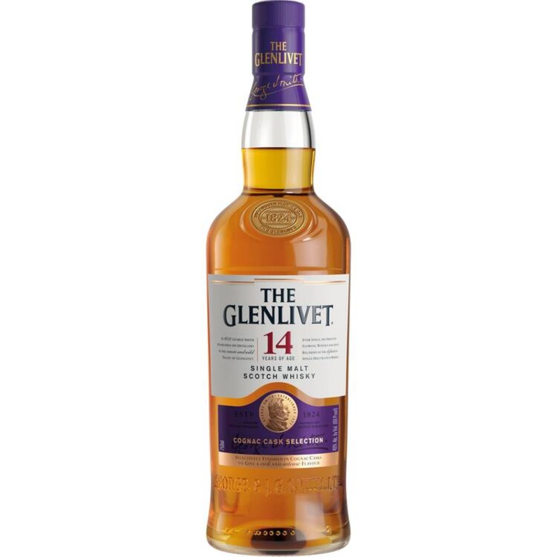 THE GLENLIVET SINGLE MALT SCOTCH COGNAC CASK SELECTION 14 YR 80 WITH CARTON 750ML 750ML