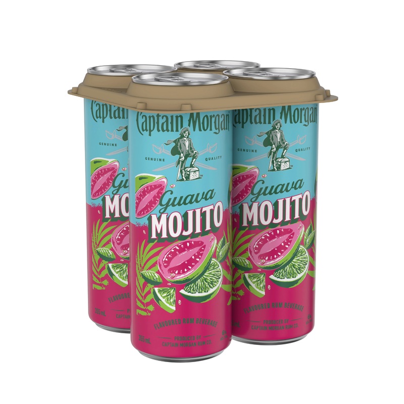 CAPTAIN MORGAN GUAVA RUM MOJITO 355ML 4PK CAN @ Southgate [1055809] 1420 ml