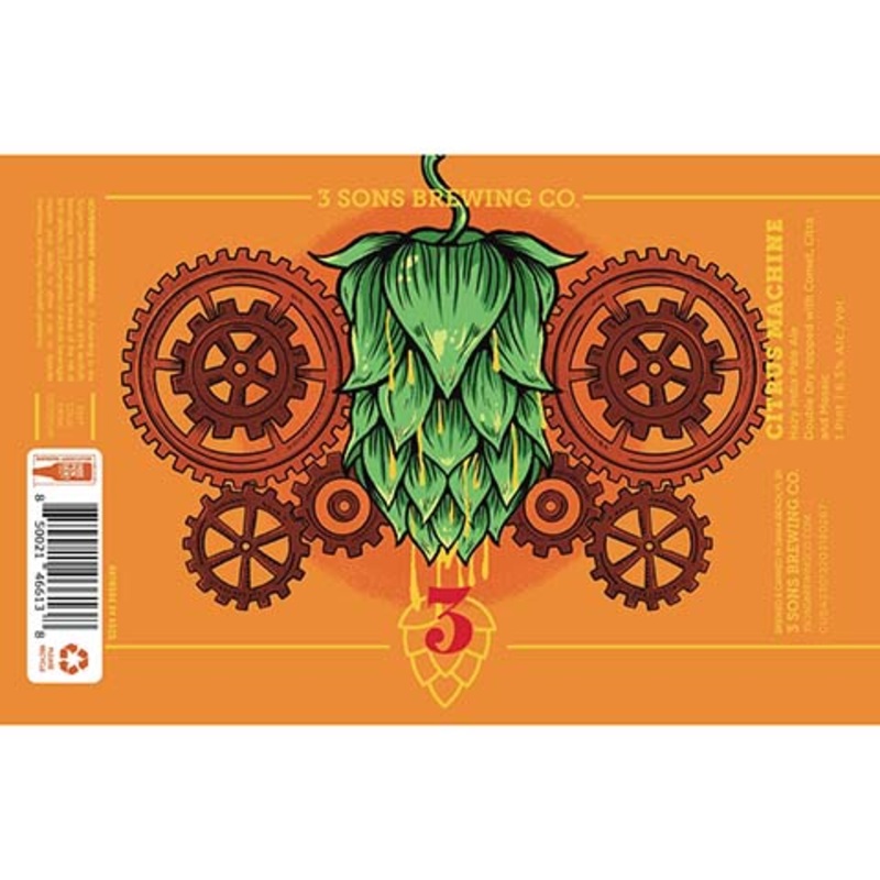 3 Sons Citrus Machine Hazy IPA 16OZ SINGLE CAN