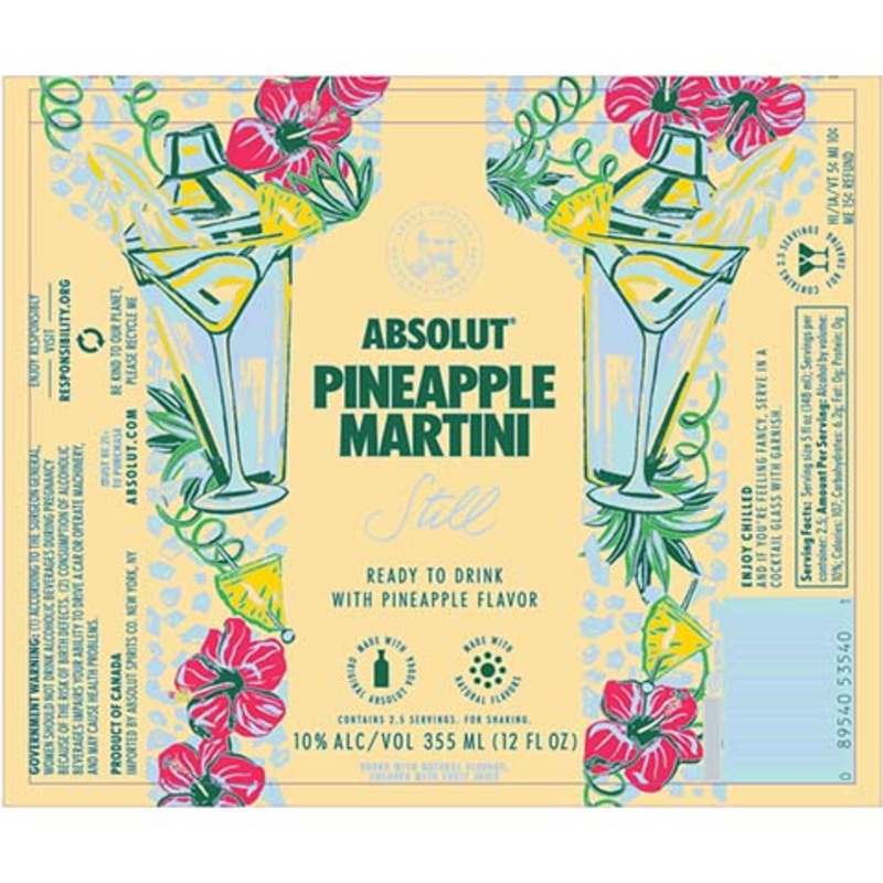 Absolut Pineapple Martini 12OZ SINGLE CAN