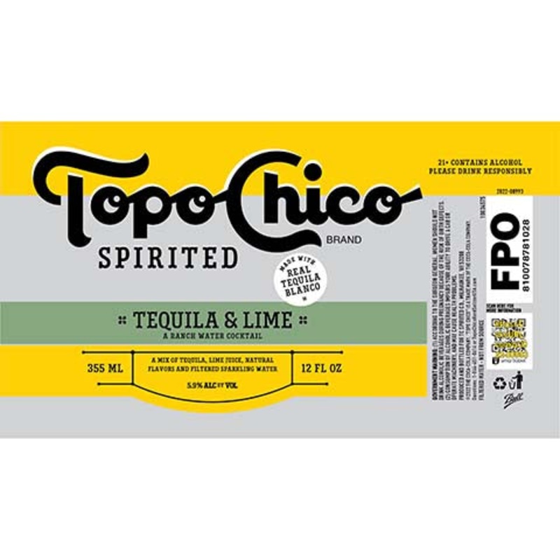 Topo Chico Tequila & Lime Ranch Water 12OZ SINGLE CAN