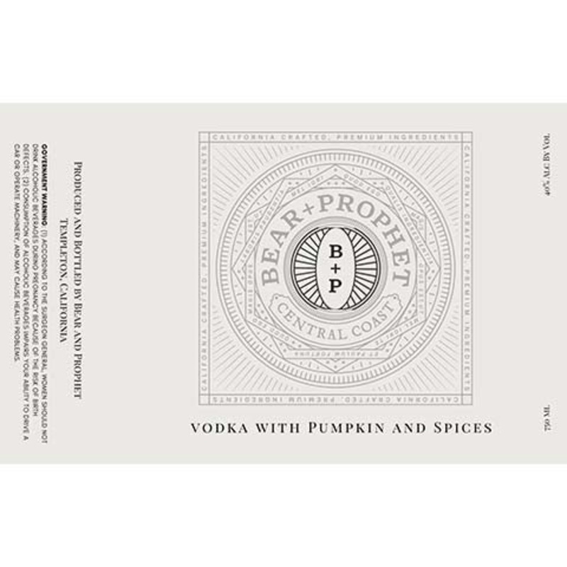 Bear and Prophet Central Coast Vodka 750ML BTL