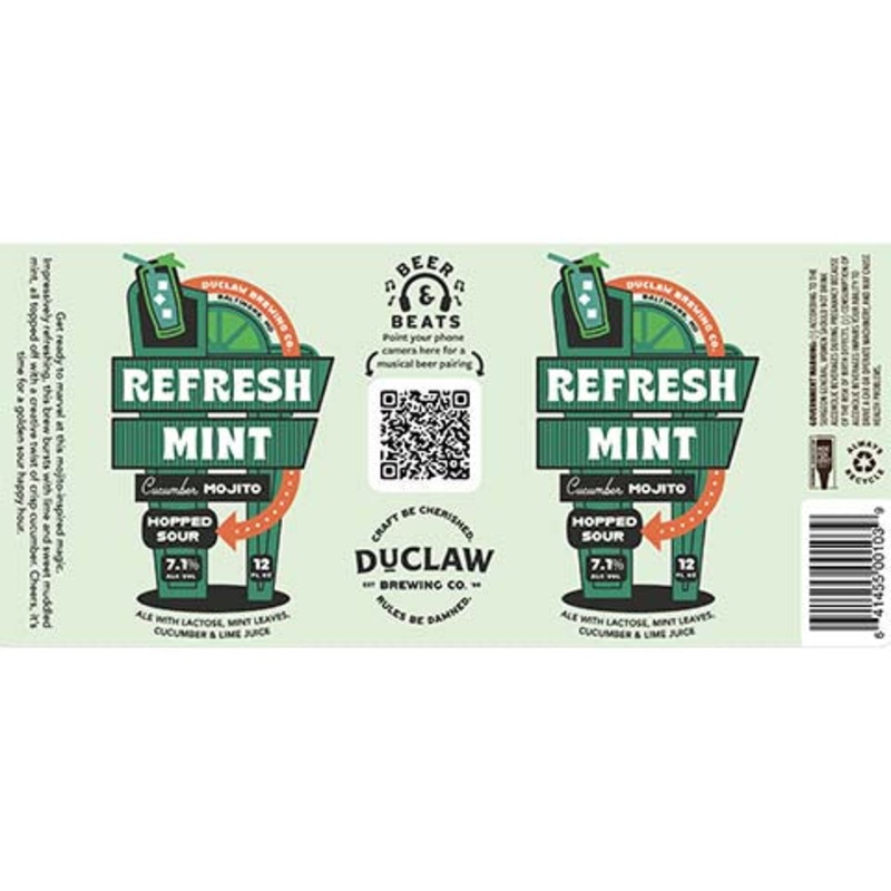 Duclaw Refresh Mint Cucumber Mojito 12OZ SINGLE CAN