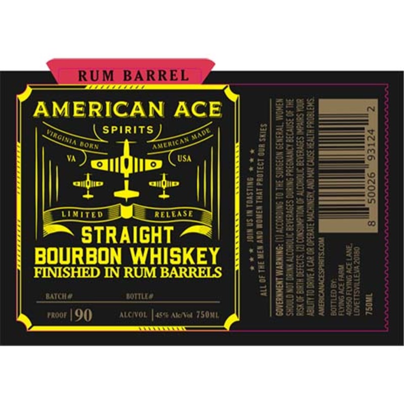 American Ace Rum Barrel Straight Bourbon Whiskey 750ML BTL