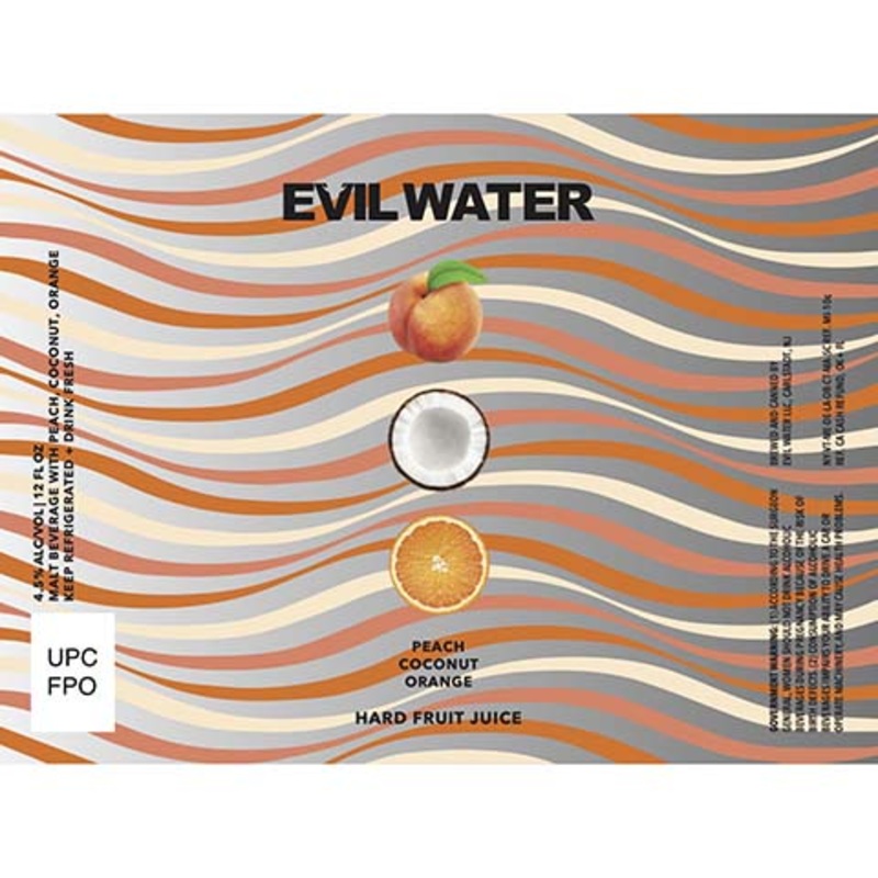 Evil Water Hard Fruit Juice (Peach, Coconut, Orange) 12OZ SINGLE CAN