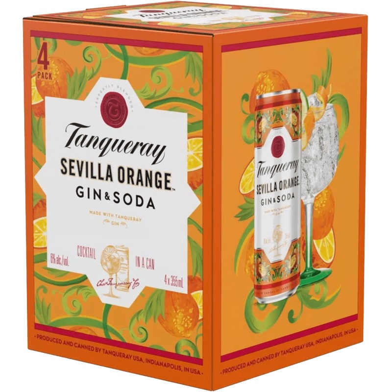 TANQUERAY SEVILLA ORANGE GIN 4 CANS