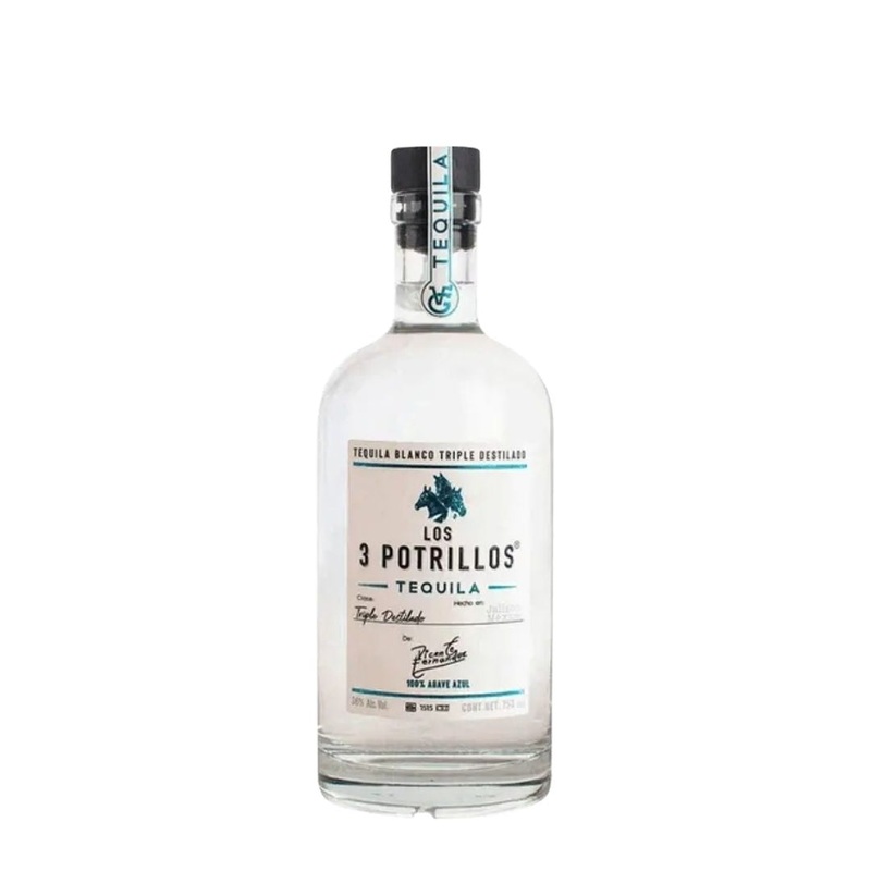 Tres Potrillos Blanco Triple Distillation Tequila 750mL