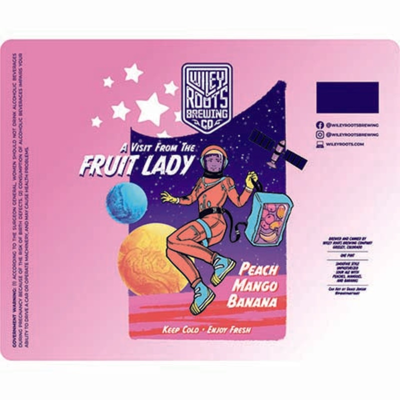 Wiley Roots A Visit From The Fruit Lady Peach Mango Banana 16OZ SINGLE CAN