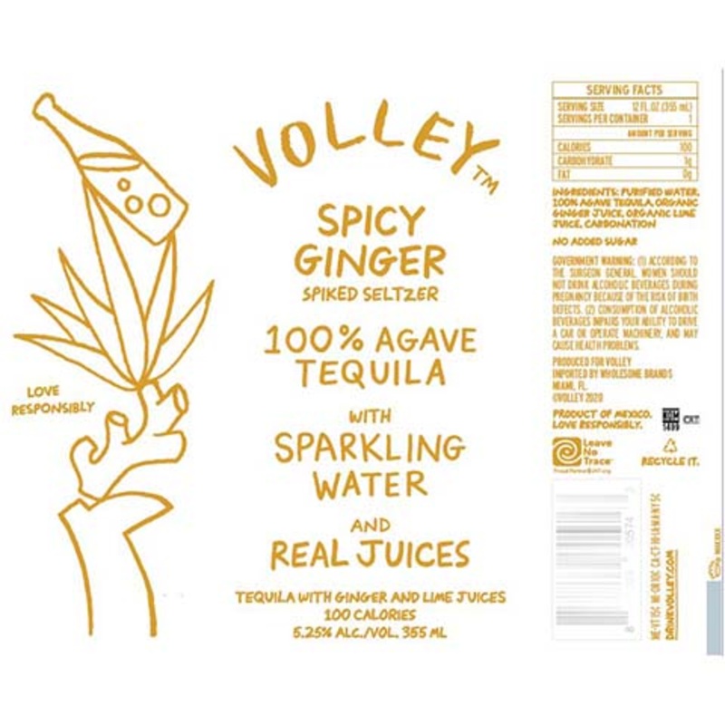 Volley Spicy Ginger Spiked Seltzer 355ML BTL
