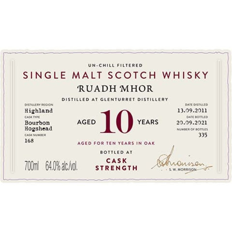 A.D. Rattray Ruadh Mhor Aged 10 Years Single Malt Scotch Whisky 700ML BTL