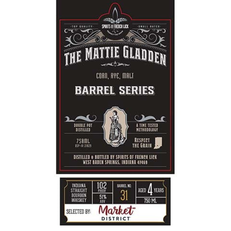 Spirits of French Lick The Mattie Gladden Indiana Straight Bourbon Whiskey 750ML BTL