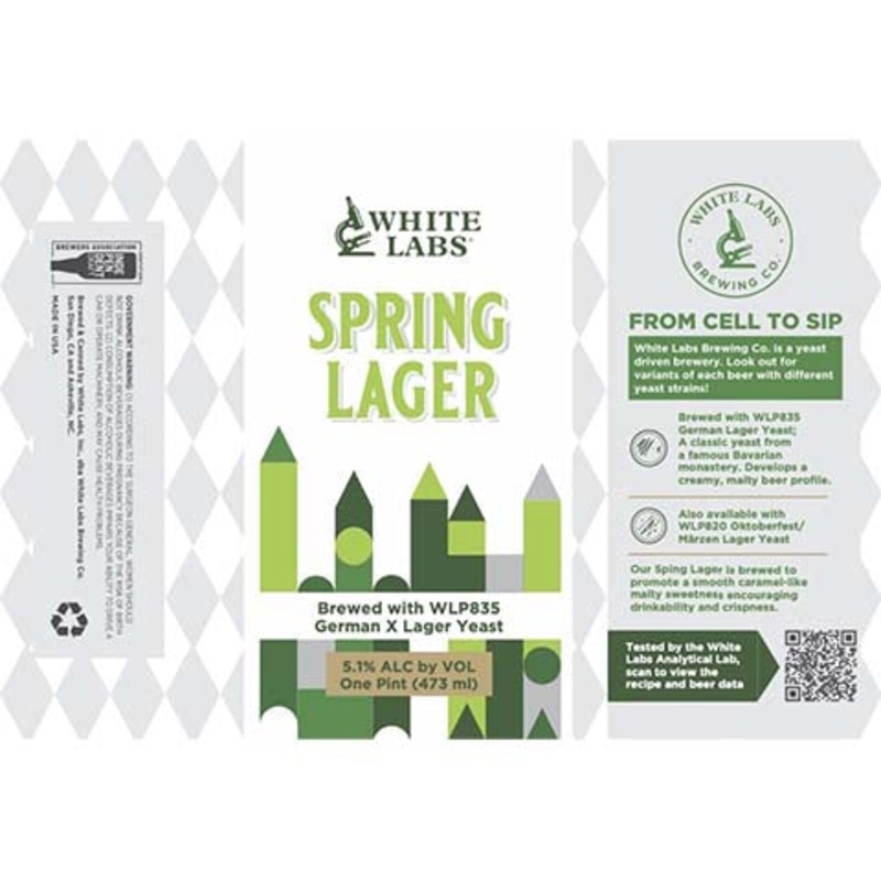 White Labs Spring Lager 16OZ SINGLE CAN