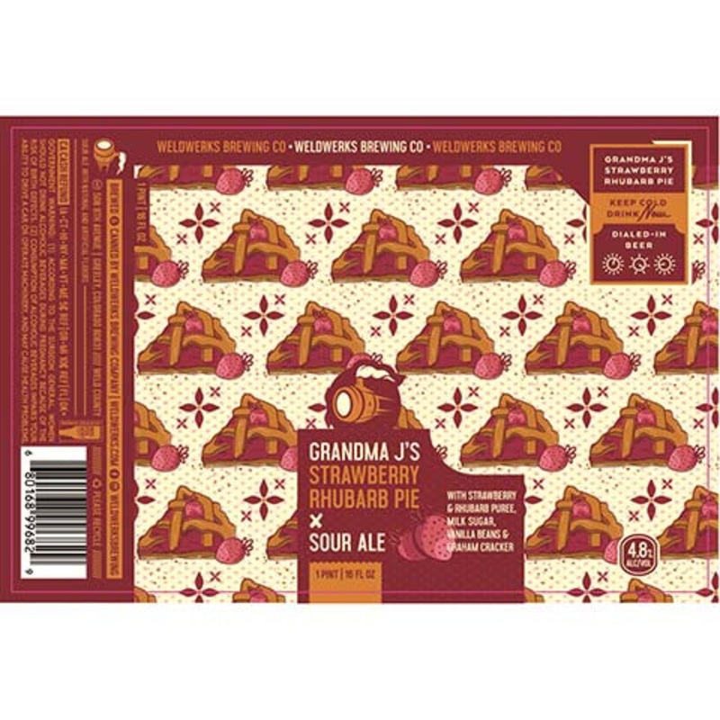 Weldwerks Grandma J’s Strawberry Rhubarb Pie Sour Ale 16OZ SINGLE CAN