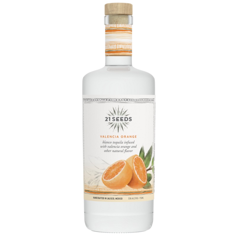 21 SEEDS VALENCIA ORANGE INFUSED BLANCO TEQUILA 70 W/ POPSICLE KIT 750ML 750ML
