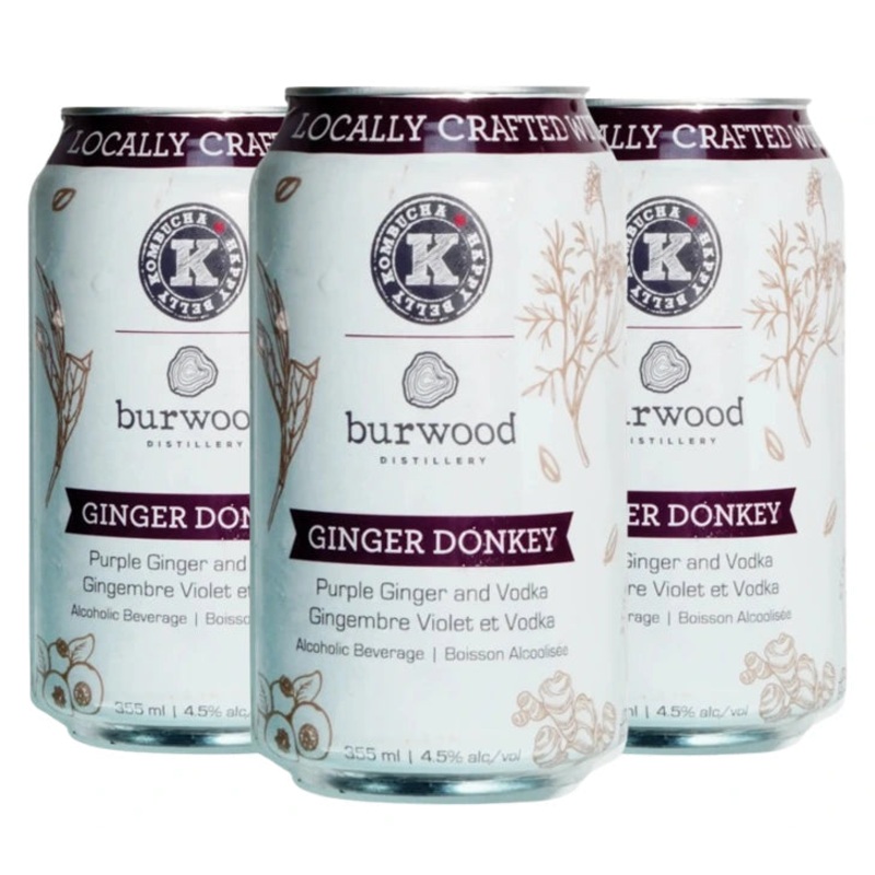 BURWOOD GINGER DONKEY KOMBUCHA 355ML 4PK CAN @ Windermere [1013421] 1420 ml