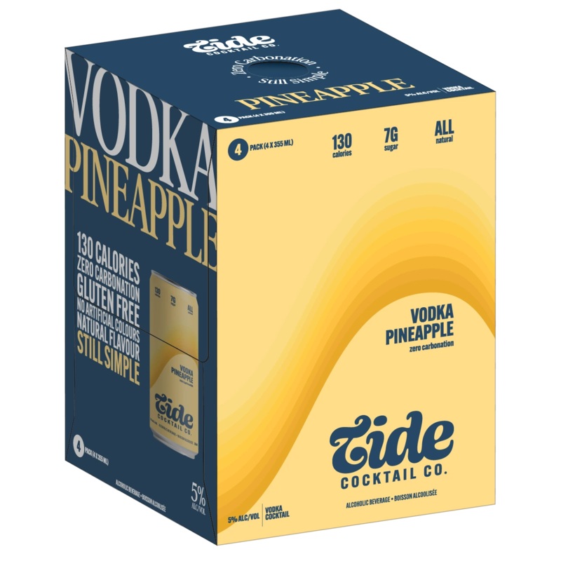 TIDE COCKTAIL VODKA PINEAPPLE 355ML 4PK CAN @ Kelowna [1058863] 1420 ml