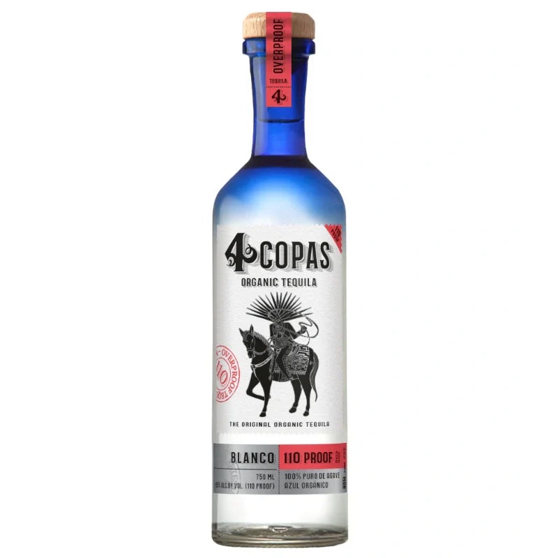 4 Copas Organic Tequila Blanco Overproof 110 750mL