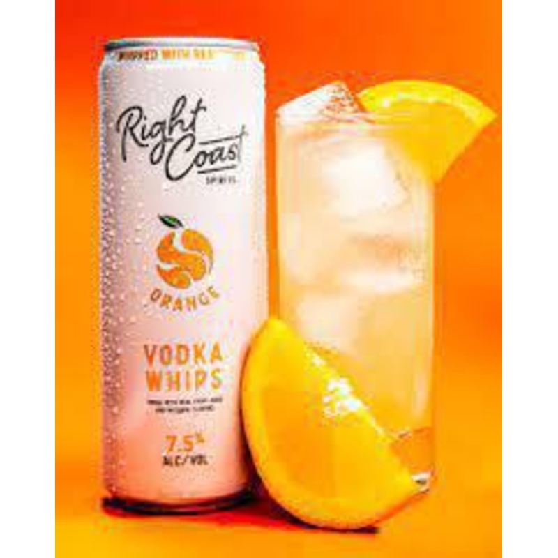 Cocktail Right Coast Spirits 4pk Vodka Whips Orange