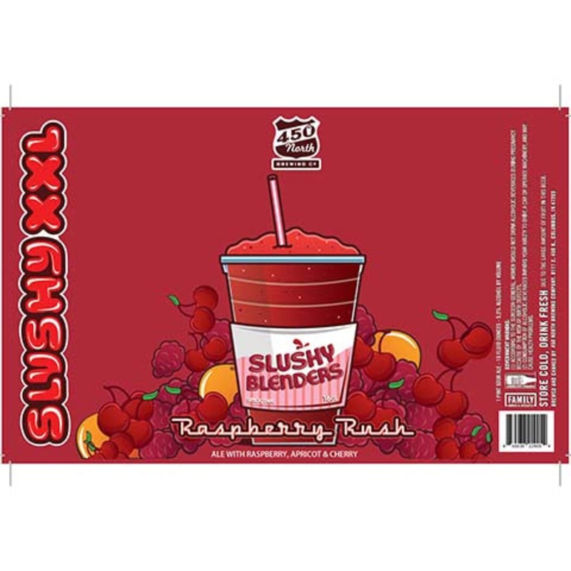 450 North Slushy Blenders Raspberry Rush Sour 16OZ SINGLE CAN