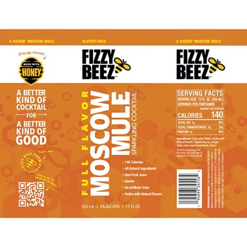 Fizzy Beez Moscow Mule Sparkling Cocktail 12OZ SINGLE CAN