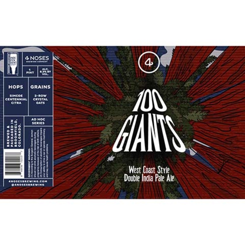 4 Noses 100 Giants West Coast DIPA 16OZ SINGLE CAN